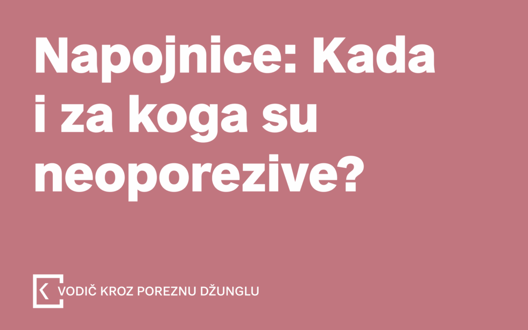 NAPOJNICE: Kada i za koga su neoporezive?